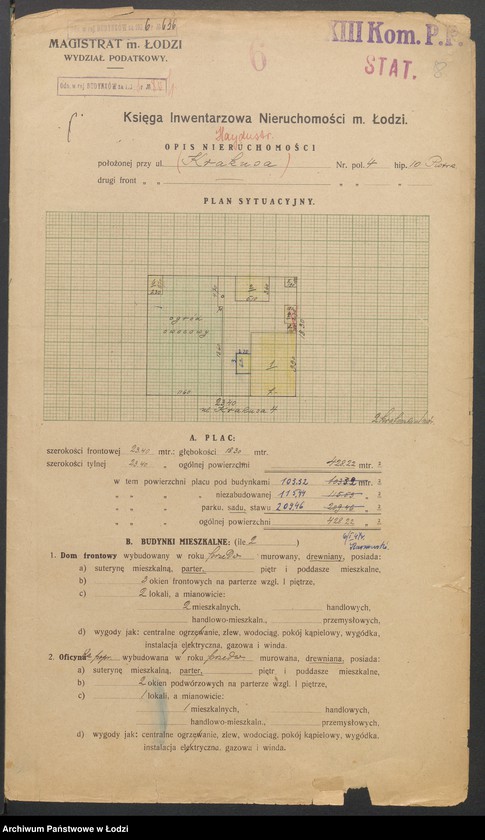 image.from.unit.number "Księga inwentarzowa nieruchomości m. Łodzi ul. Krakusa"