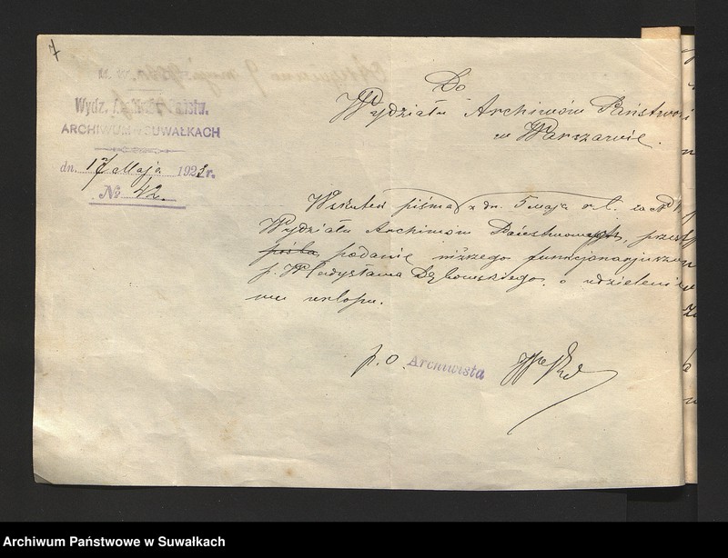 image.from.unit.number "[Korespondencja w sprawie danych personalnych woźnego Władysława Dębowskiego]"