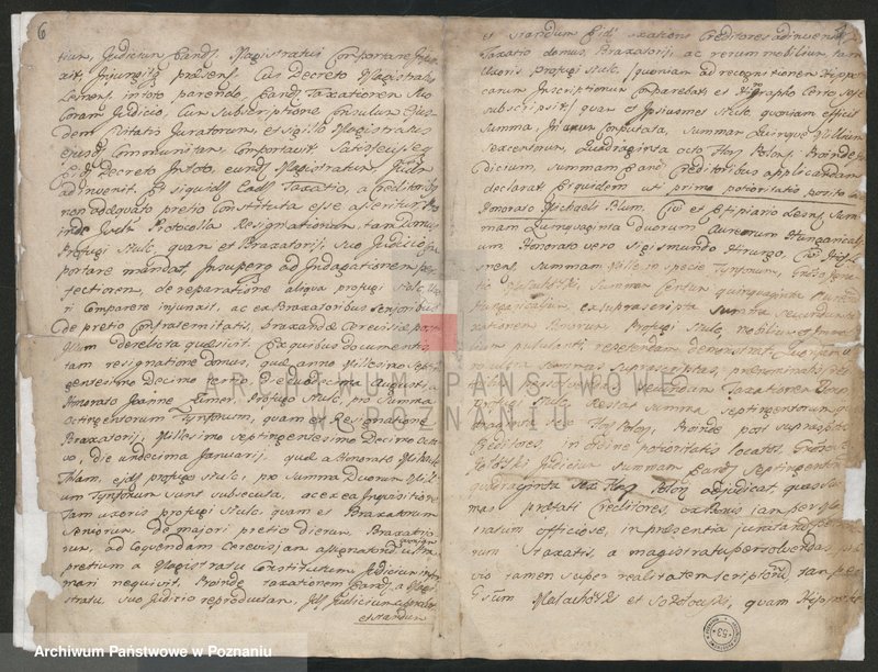 Obraz 6 z jednostki "Dekret specjalnej Komisji Królewskiej rozstrzygających sprawę wierzycieli dóbr ordynacji Sułkowskich; język łaciński"