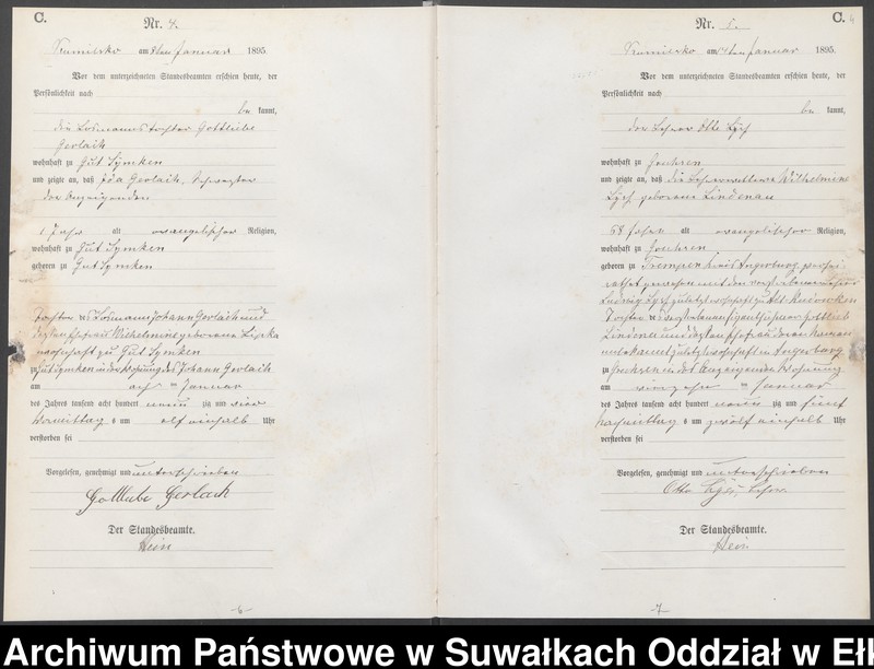 image.from.unit.number "Sterbe-Haupt-Register des Königlichen Preussischen Standes-Amtes Kumilsko Kreis Johannisburg"