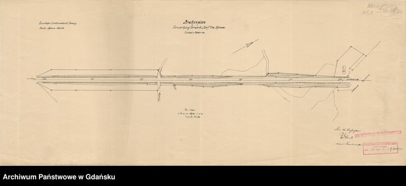 image.from.unit.number "Eisenbahn Direktionsbezirk Danzig. Strecke: Schönsee - Osterode. Streckenplan. Gemarkung Vorwerk Dorf Neu Schönsee. Zustand vom Oktober 1908"
