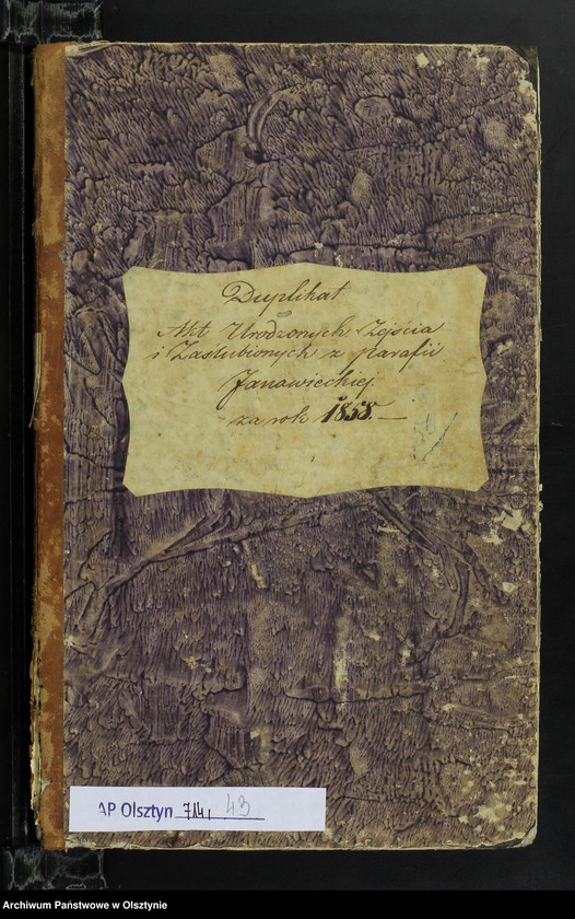 image.from.unit.number "Duplikat Akt Urodzonych, Zejścia i Zaślubionych z parafii Janowieckiej za rok 1858"