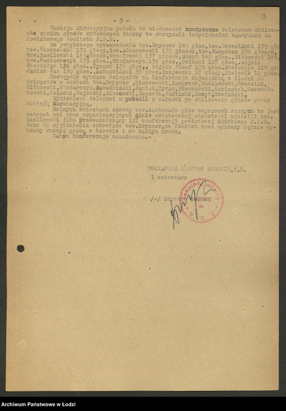 Obraz z jednostki "Konferencje sprawozdawczo - wyborcze - protokoły [z załącznikami]"