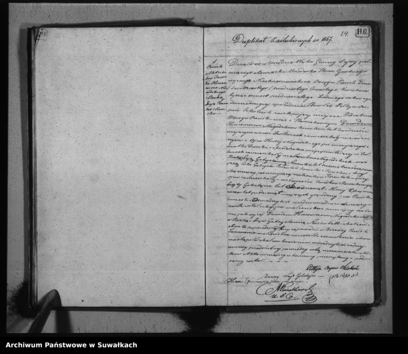 image.from.unit.number "Duplikat Urodzonych, umarłych i zaślubionych Żydów Okręgu Puńsk z rok 1857."
