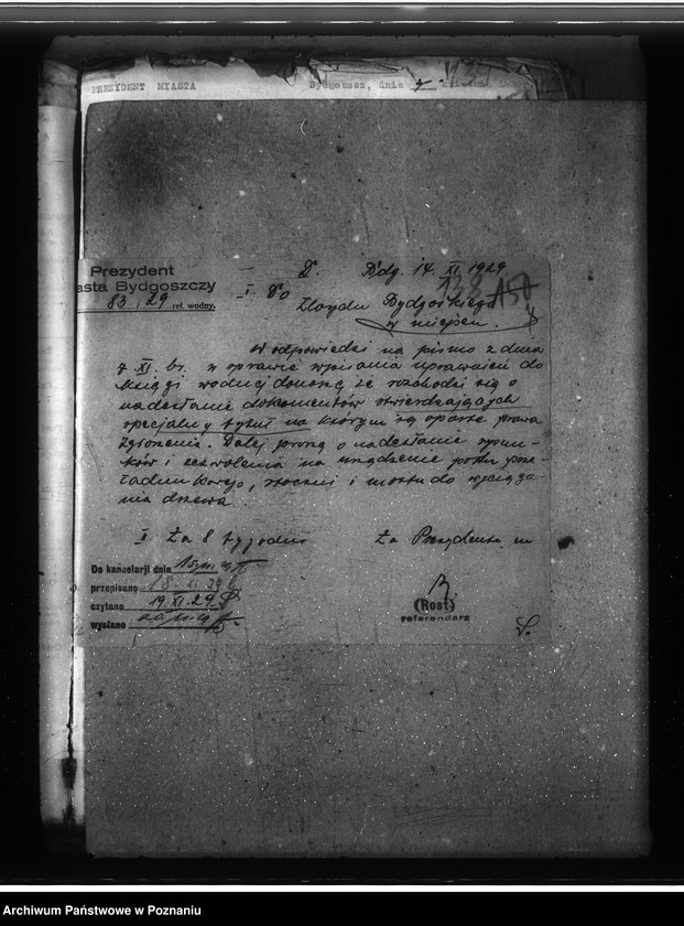 Obraz 11 z jednostki "/Uprawnienia wodne firmy Lloyd Bydgoski, Spółka Akcyjna Bydgoszcz ul. Grodzka 28/29/"