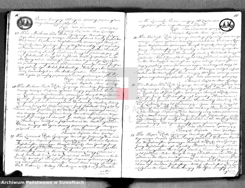 image.from.unit.number "Akta zejścia gminy wigierskiey od 1-go maja 1811 do dnia ostatniego kwietnia 1812 roku"