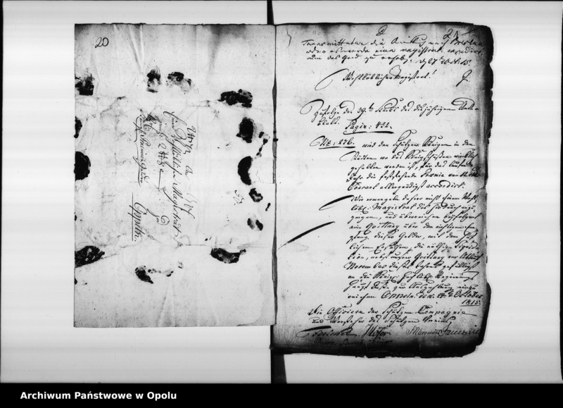 Obraz 20 z jednostki "Acta von der Schützen Gilde zu Oppeln... Deren Uniformirung und Prämien-Zalung für den Schützen König betreffend Vol. No. 6 de anno 1802"