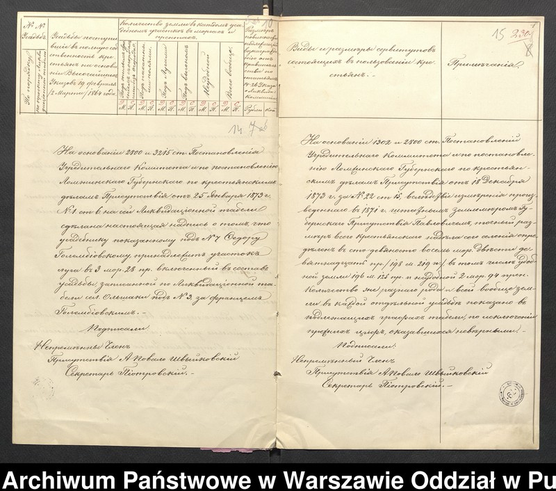 image.from.unit.number "O urządzaniu chłopów byłej rządowej wsi kolonialnej Budy, gm. Długosiodło, wchodzącej przy opublikowaniu ważnych dekretów z dnia 19 lutego, 12 marca 1864 r. (Skład prywatnej własności Przetycz podległej Stanisławowi Damięckiemu)"