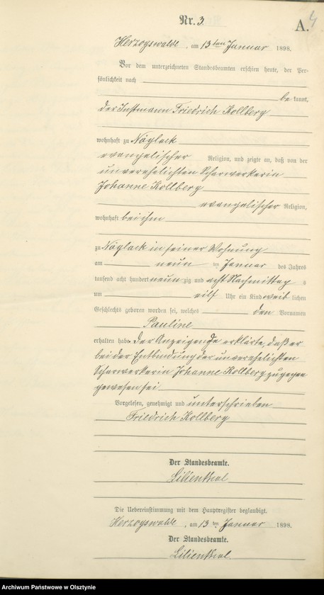 image.from.unit.number "Geburts-Neben-Register Nr 1 - 24 /Fragment księgi/"