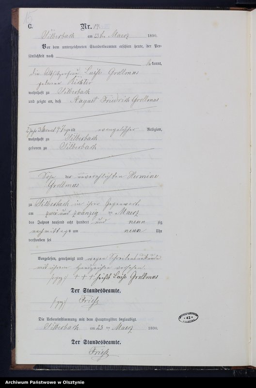 image.from.unit.number "Sterbe-Neben-Register Nr 1 - 46"