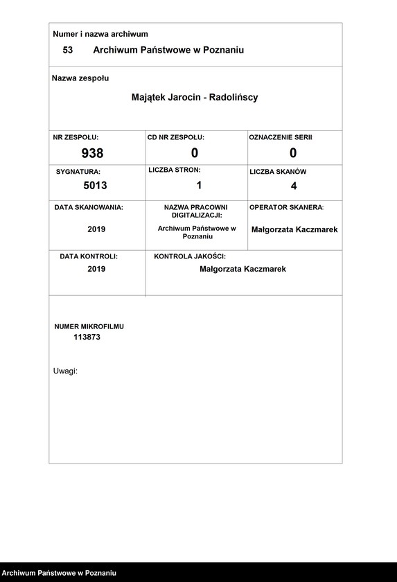 image.from.unit.number "Karte von der Grafschaft Jarocin nebst den dazu gehörenden Vorwerken und Forsten Boguslaw, Ciswica und Roszków, Dąbrowo, Czylcz und Radolin im Kreise Pleschen"
