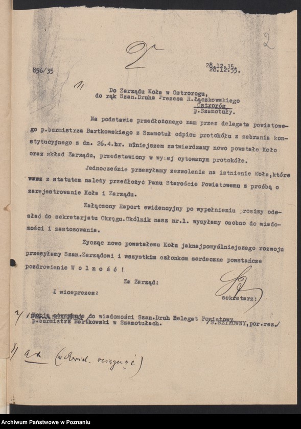 Obraz 3 z jednostki "Ostroróg, powiat Szamotuły - akta koła."