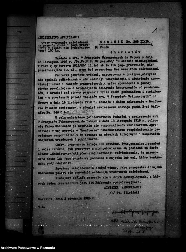 Obraz 5 z jednostki "Okólniki Ministerstwa Aprowizacji do starostw"
