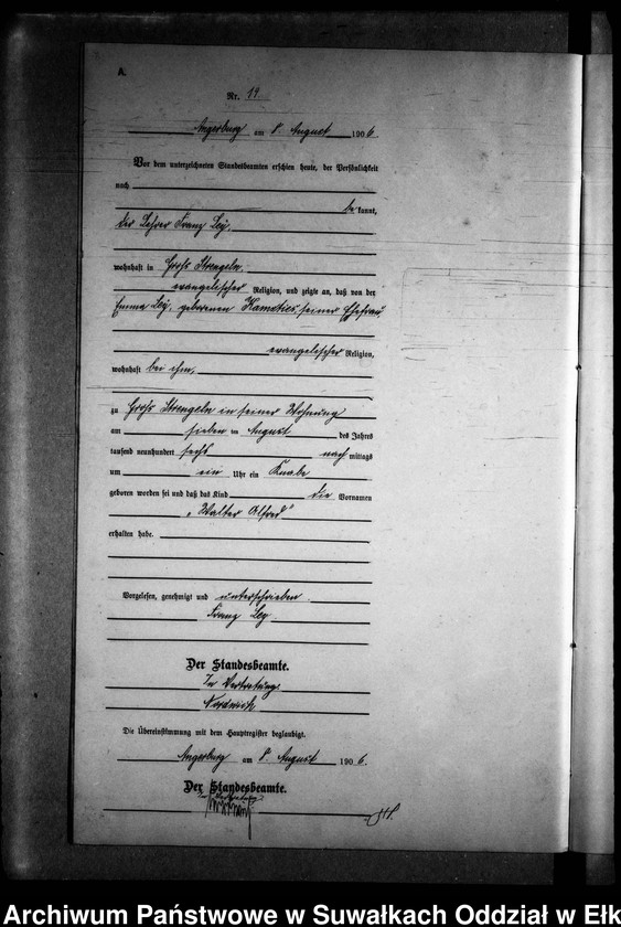 image.from.unit.number "Geburts-Neben-Register des Preussischen Standes-Amtes Gr. Strengeln Kreis Angerburg"