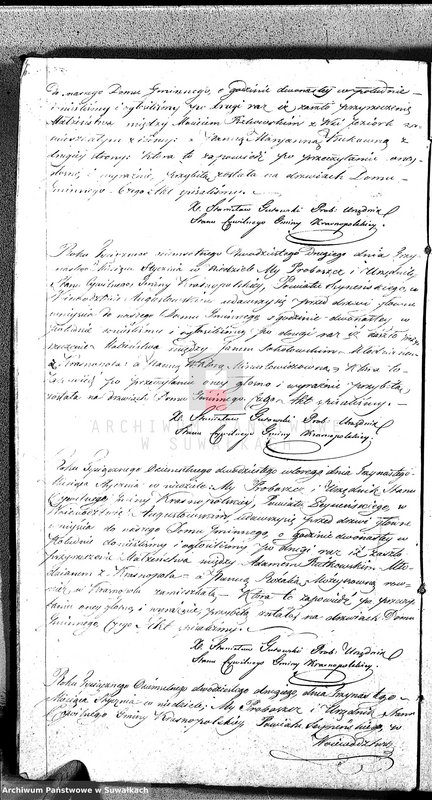 Obraz 9 z jednostki "Akta Zaślubionych Gminy Krasnopolskiey R-ku 1822. Powiat Seyneński. Województwo Augstowskie."