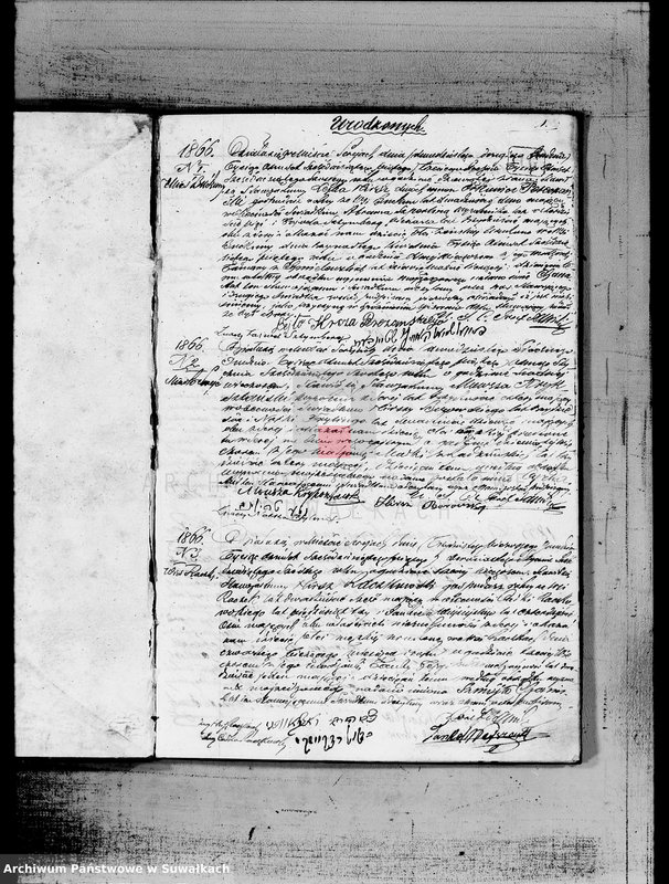 image.from.unit.number "Duplikat akt urodzonych, zaślubionych i zmarłych Starozakonnych w Okręgu Bożniczym Sereje na rok 1866"