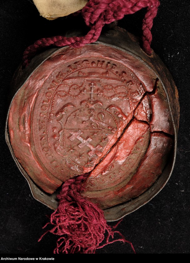 image.from.unit.number "Hipolit Aldobrandini, kardynał prezbiter tytułu św. Pankracego, nuncjusz papieża Sykstusa V na Królestwo Polskie, za zezwoleniem Stolicy Apostolskiej zatwierdza statuty,"