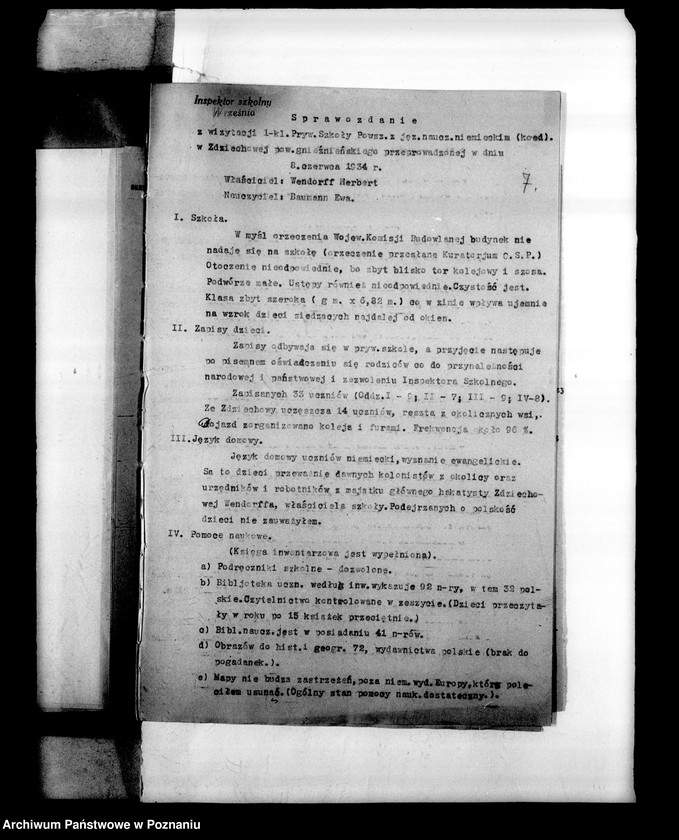 Obraz 11 z jednostki "Prywatna Szkoła Powszechna z niemieckim językiem nauczania Zdziechowa, powiat Gniezno"