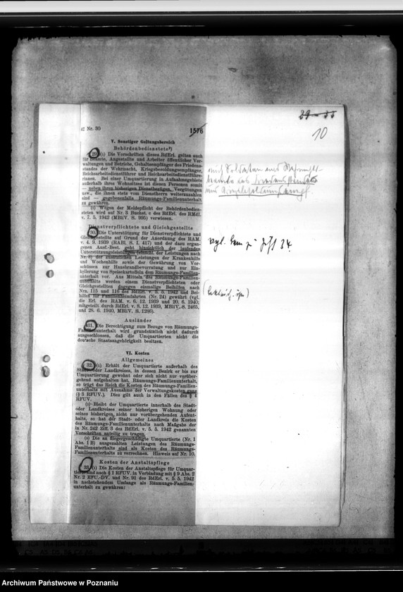 Obraz 14 z jednostki "Räumungs - Familienunterhalt. Sonderunterstützung für Polen. Umquartierung wegen Luftgeführdung"