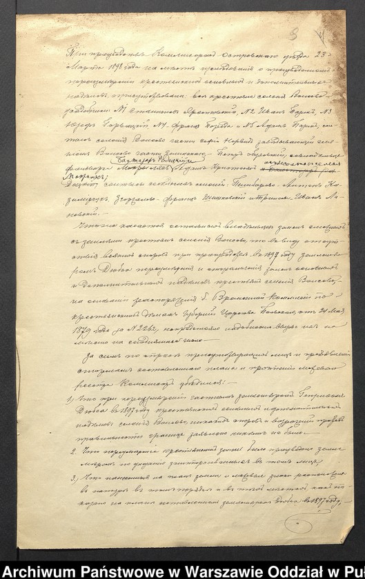 image.from.unit.number "O urządzaniu chłopów byłej rządowej wsi Wąsewo, gm.Komorowo wchodzącej w skład prywatnej własności tejże nazwy podlegającej ziemianinowi Piotrowi Zieleńskiemu"