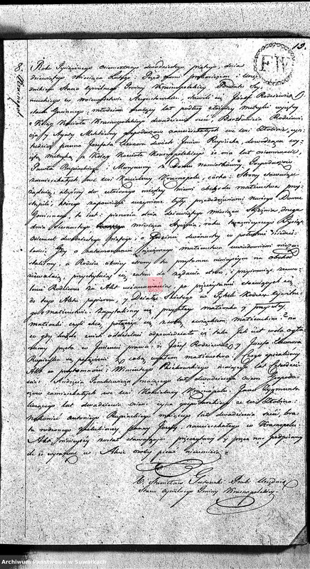 image.from.unit.number "Akta Zaślubionych Gminy Krasnopolskiey Powiatu Seyneńskiego od 1-go Stycznia 1825. Województwo Augstowskie."