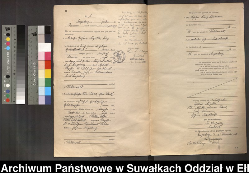 image.from.unit.number "B2. Heirats = Register (Neben = Register) Standesamt Angerburg einschl. der Bezirke, Gross Strengeln, Kehlen und Prinowen No 1 bis 95"