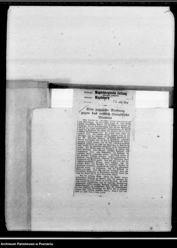 Obraz 5 z jednostki "Sprawy Polskie w zaborach: austriackim i rosyjskim [wycinki z prasy niemieckiej]"