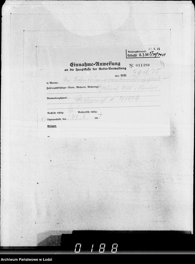 Obraz 7 z jednostki "26 Kassenbelege nr 62/7084- 7850"