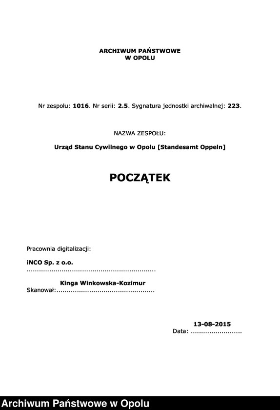 Obraz 1 z jednostki "Rejestr zgonów Księga Miejscowa Nr 1 do 419 1913"