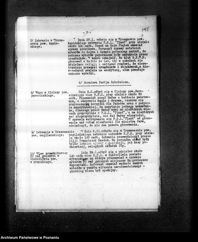 Obraz 13 z jednostki "Sprawozdania sytuacyjne tygodniowe za czas od 1 lutego 1929 r. do dnia 28 lutego 1929 r. /nr 6-9/"