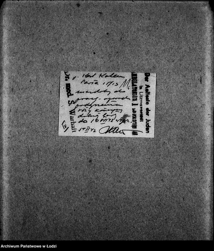 Obraz 14 z jednostki "Zentrallager für Eisen und Metall aller Arbeits-Ressorte [Zasiłki chorobowe dla pracowników wydziału, listy pracowników, zaświadczenia lekarskie]"