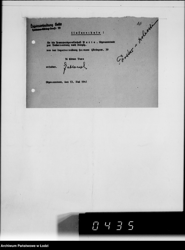 Obraz 20 z jednostki "Aufträge Lager 39. [Zamówienia firm na różne wyroby]"