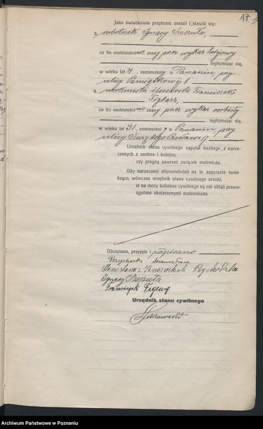 Obraz 19 z jednostki "Księga miejscowa małżeństw tom I [Rejestr główny małżeństw]"