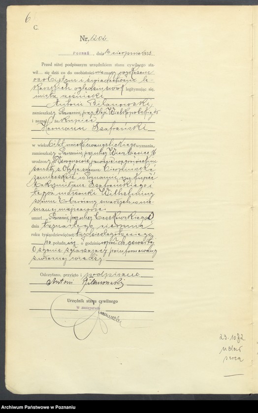 Obraz 8 z jednostki "Księga miejscowa zgonów tom III [Rejestr główny zgonów]"