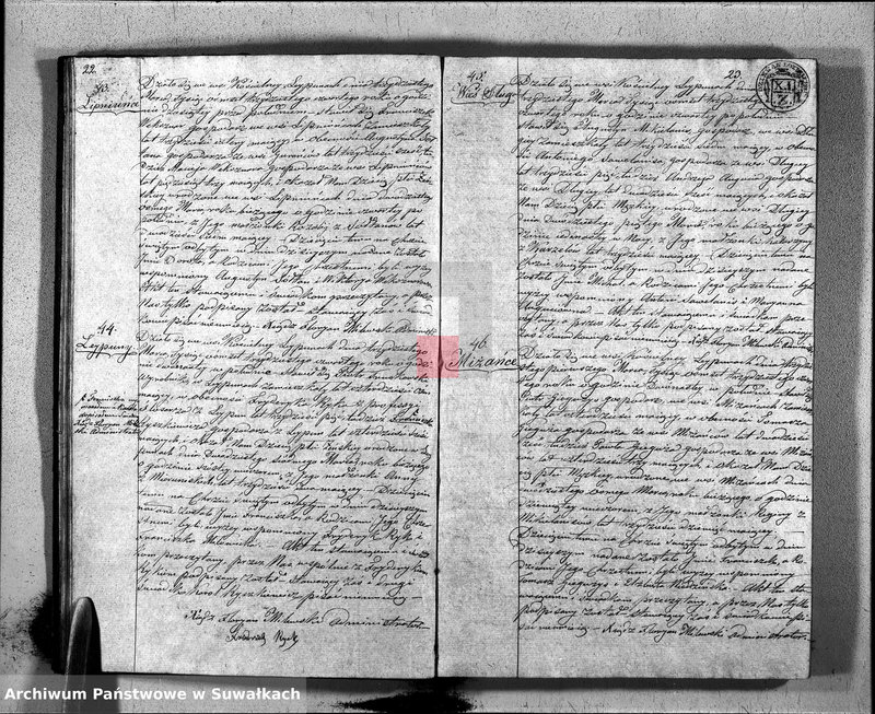 Obraz 14 z jednostki "Księga Duplikatu zawierająca w Sobie Akta Urodzonych, Zaślubionych y Umarłych z Roku 1834 Parafij Leypuńskiey"