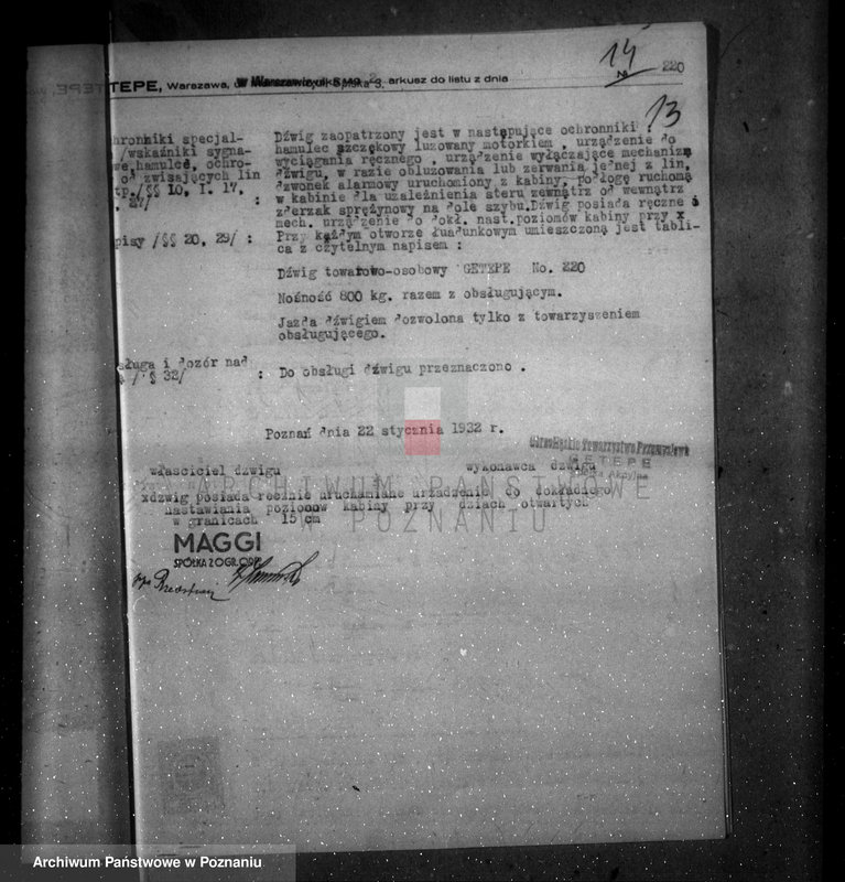 Obraz 18 z jednostki "Zatwierdzenie projektu firmy "Maggi" Spółka z o. o. w Poznaniu nr 536"