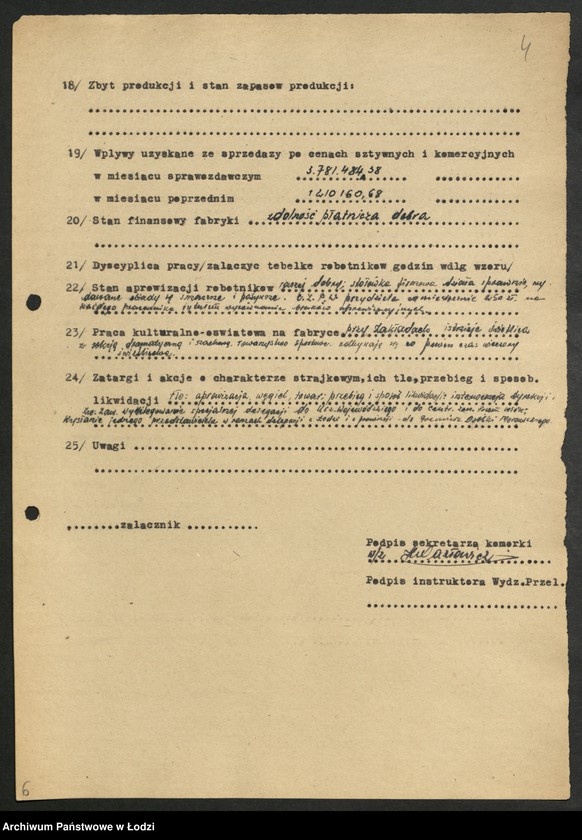 Obraz 5 z jednostki "Sprawozdania instruktorów [przemysłowych Wydziału Przemysłowego Komitetu Wojewódzkiego oraz] komitetów powiatowych i miejskich"