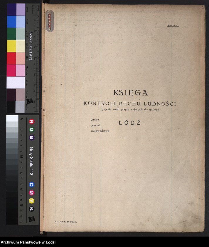 Obraz 4 z jednostki "Księga kontroli ruchu ludności (rejestr osób przybywających do gminy) Łódź, komisariat XI, ks. III, nr 7148-9187"