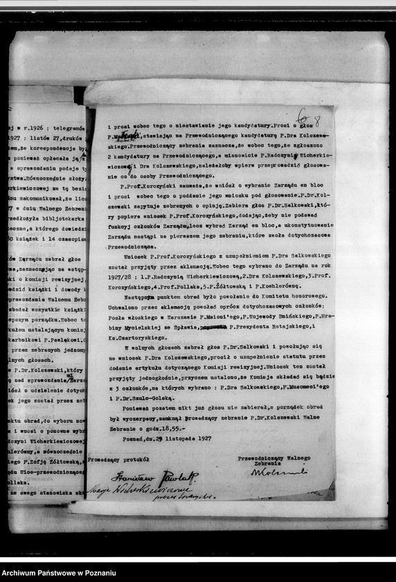 Obraz 12 z jednostki "Stowarzyszenie "Polonia-Italia" w Poznaniu: a/ Sprawozdanie z działalności /1926-1927/, b/ Protokoły walnych zebrań /1927, 1933/, c/ Statut /1934 rok/, d/ Korespondencja"