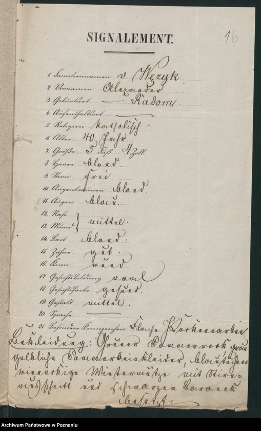 Obraz 6 z jednostki "A. betr. die polnischen Emigranten Alexander von Wężyk und Anton Prawdzic de Bielski"