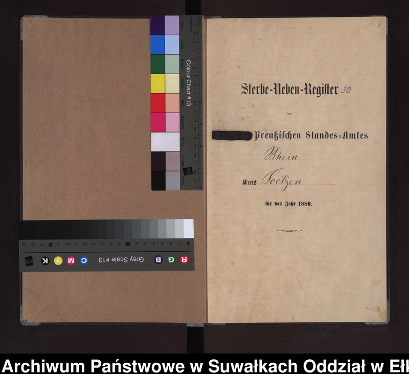 Obraz z jednostki "Sterbe-Neben-Register des Preussischen Standes-Amtes Rhein Kreis Loetzen"