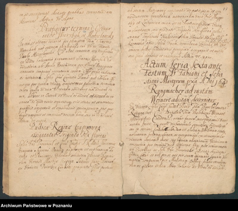 Obraz 17 z jednostki "Protocolon anni 1641actorum officii consularis Posnaniensis."