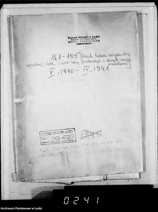 Obraz 4 z jednostki "161-195 [Wnioski ludności nieżydowskiej wysiedlonej z Getta o zwrot rzeczy pozostawionych w dawnym miejscu zamieszkania]"