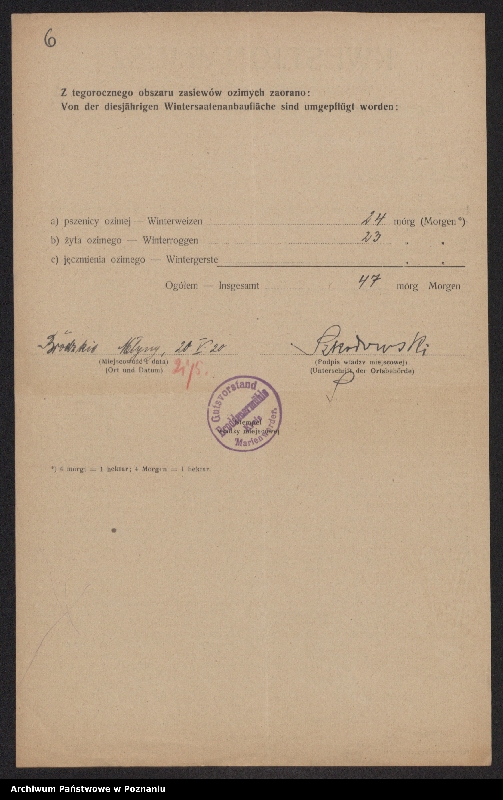 Obraz 8 z jednostki "[Kwestionariusze dotyczące obszaru ozimin zaoranych, powiat gniewski]"