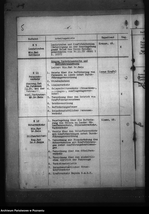 Obraz 9 z jednostki "Podział czynności dla Abteilung für Kraftverkehr und Strassenwesen w Reichsverkehrministerium"