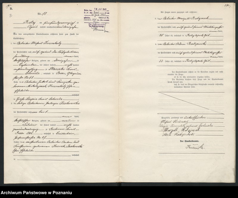 Obraz 12 z jednostki "Księga miejscowa małżeństw [Rejestr główny małżeństw]"