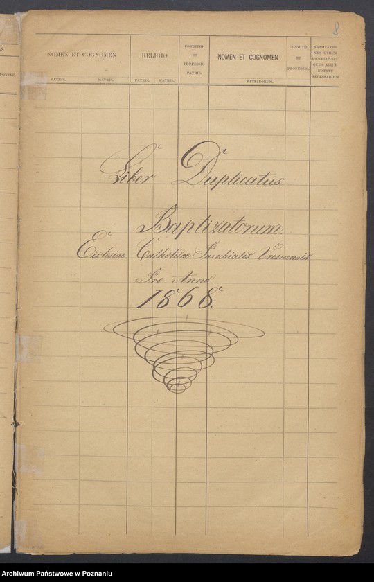 Obraz 7 z jednostki "Liber Duplicatus Baptisatorum, Copulatorum et Mortuorum [urodzenia, małżeństwa, zgony]"
