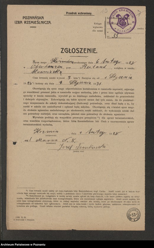 image.from.unit.number "Wolny cech krawiecki w Koźminie. Ugody nie ezgaminowanych"