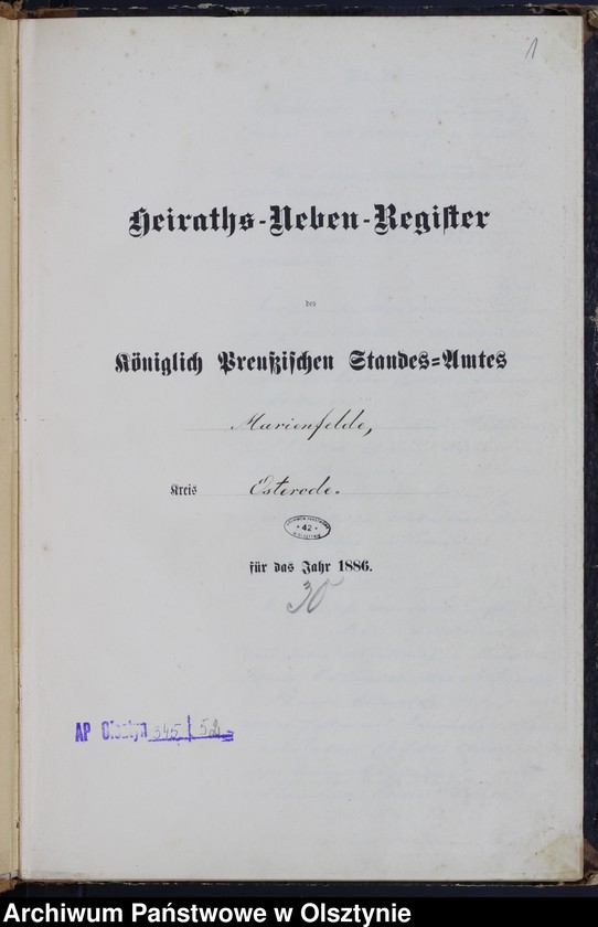 image.from.unit.number "Heiraths-Neben-Register Nr 1 - 42"