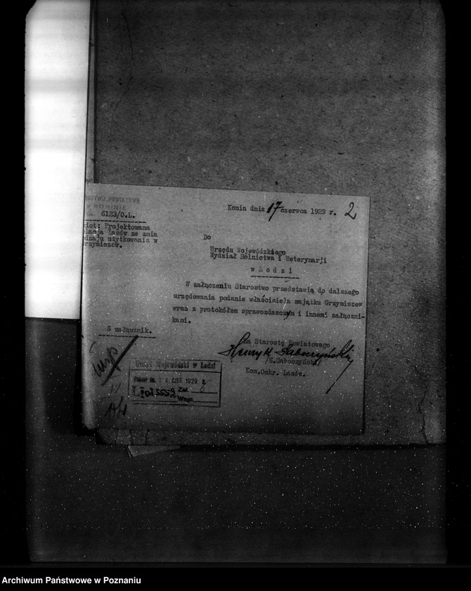 Obraz 6 z jednostki "Zmiana rodzaju użytkowania w związku z parcelacją 84 ha gruntów leśnych w majątku Grzymiszew powiat turecki"